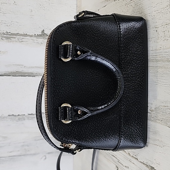 Kate Spade black mini Rachelle satchel purse handbag crossbody 100% cow leather - Picture 3 of 12